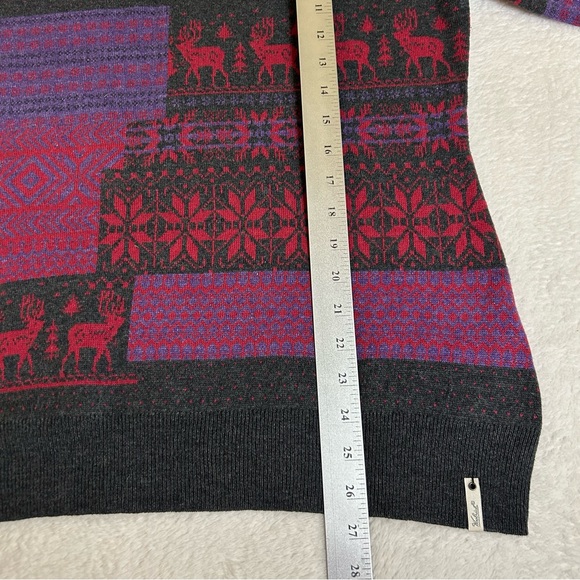 Woolrich Women's Sweater Large Gray High Neck Long Sleeve Pullover Christmas - Picture 7 of 10